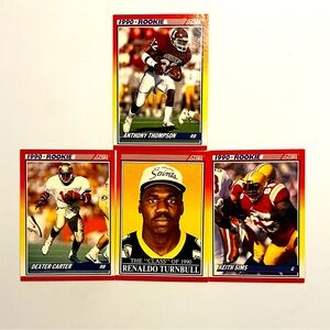 1990 SCORE NFL ROOKIE FOOTBALL TRADING CARDS - 4 COUNT - VINTAGE